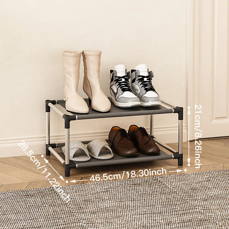 Fashion shoe rack metal simple shoe rack shoe storage rack bracket space saving living room black shoe rack