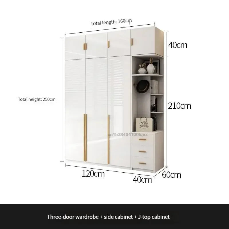 Modern Bedroom Wardrobe In White Cabinets Including Versatile Storage UV Board Nordic Furniture Combination Home Luxury Closet