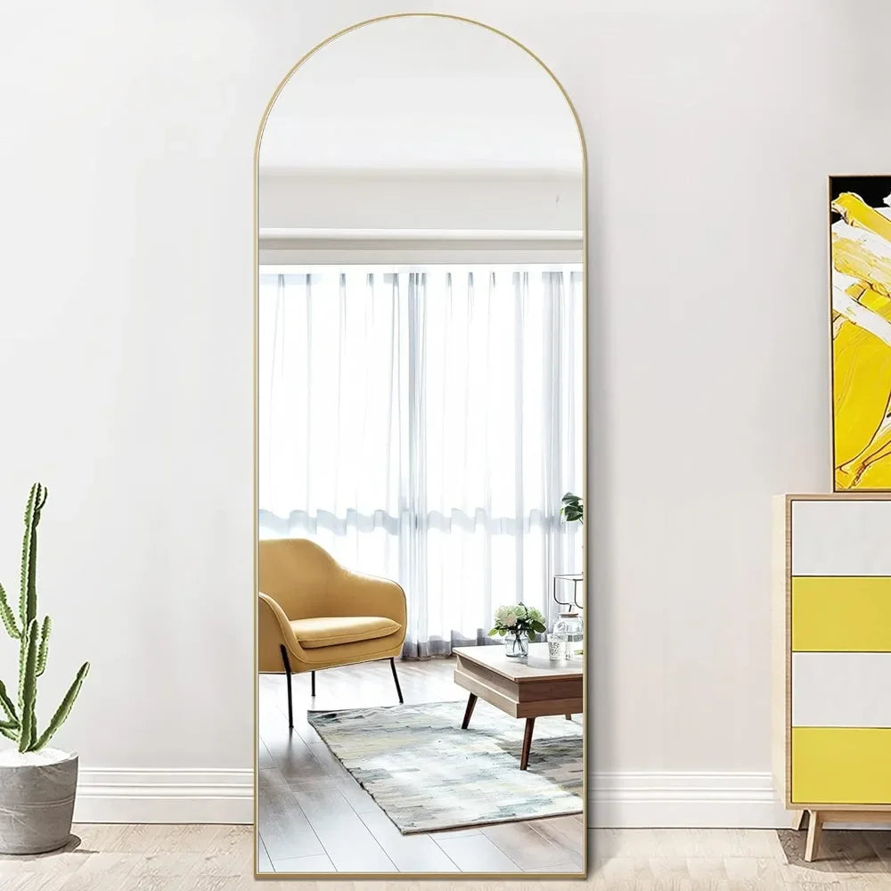 Full Length Mirror Arched Leaning Mirror With Stand-Gold Freight Free Body Living Room Furniture Home