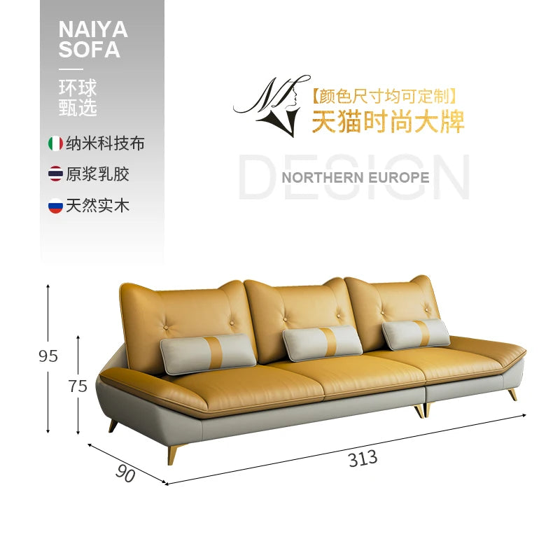 Waterproof Family Living Room Sofas Couch Lounge Comfortable Modern Sofa Elegant Corner Canape Salon De Luxe Home Decoration