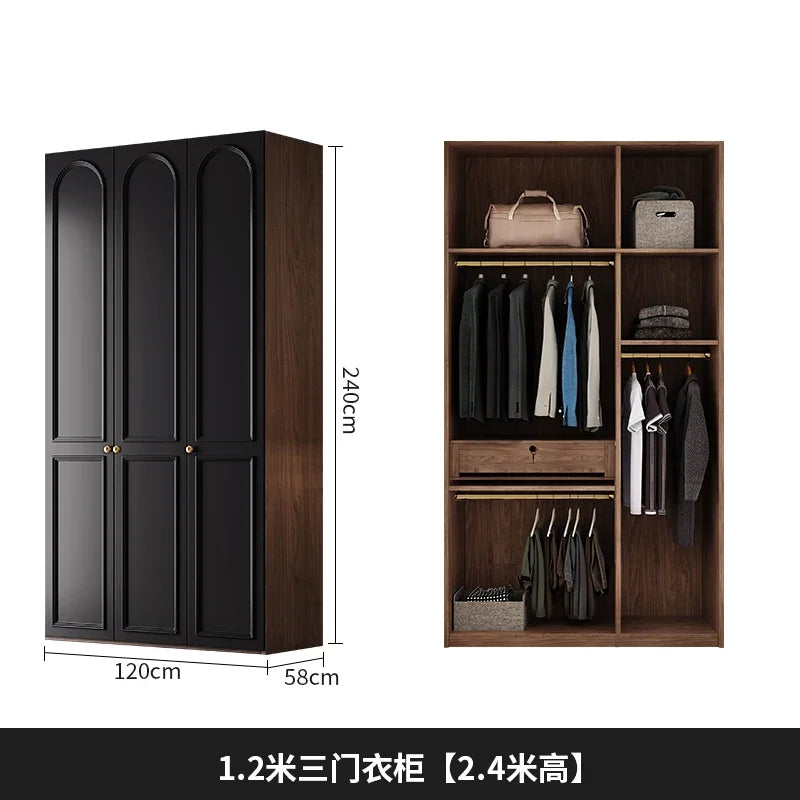 Drawers Locker Wardrobe Tall Luxury Handle Black Clothes Organizer Bedroom Closet Open Storage Cabinets Guarda Roupas Furniture