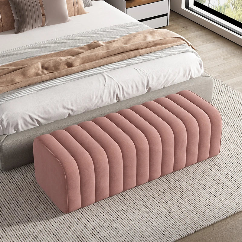 INS Entrance soft velvet bench Modern bed end bench hall rest feet Sofa foot stool design decor nordic Makeup Low stool furnitur