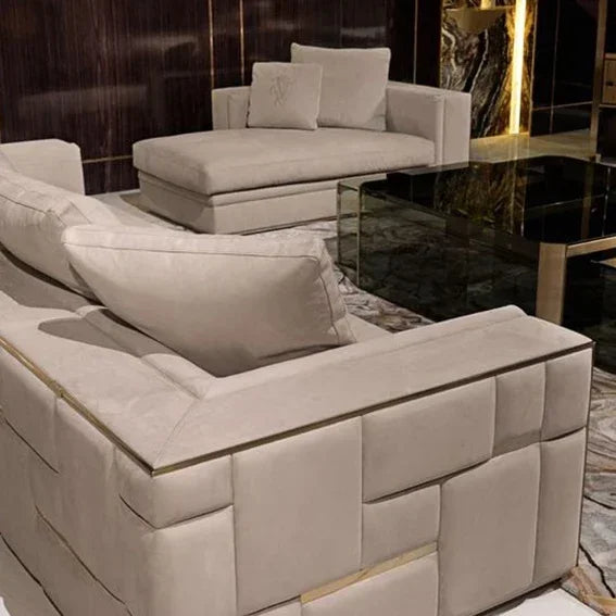 High quality european luxury italian design upholstered furniture set 3 seater white genuine leather living room sofas