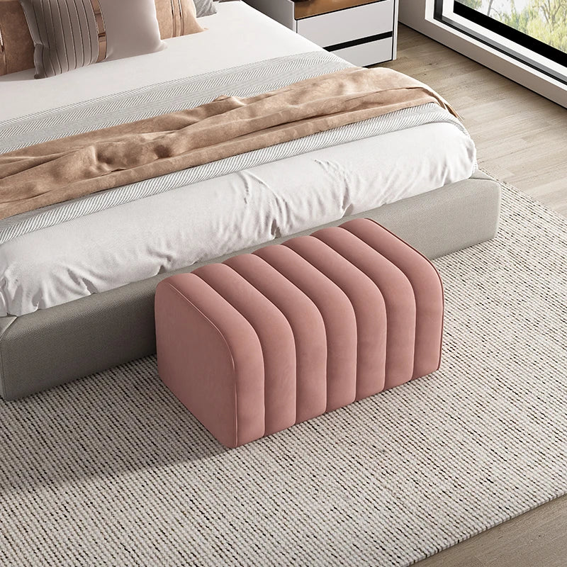 INS Entrance soft velvet bench Modern bed end bench hall rest feet Sofa foot stool design decor nordic Makeup Low stool furnitur