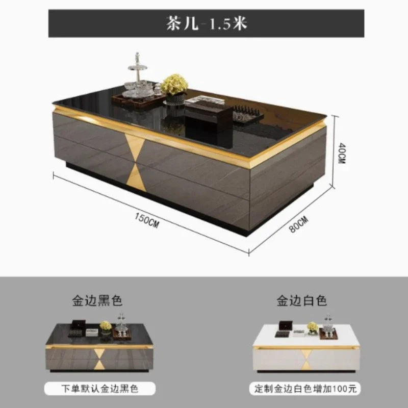 Wooden Luxury Modern Tv Cabinet Floor Gold Black Standing Drawer Cabinet Living Room Meuble Tv Avec Rangement House Furniture