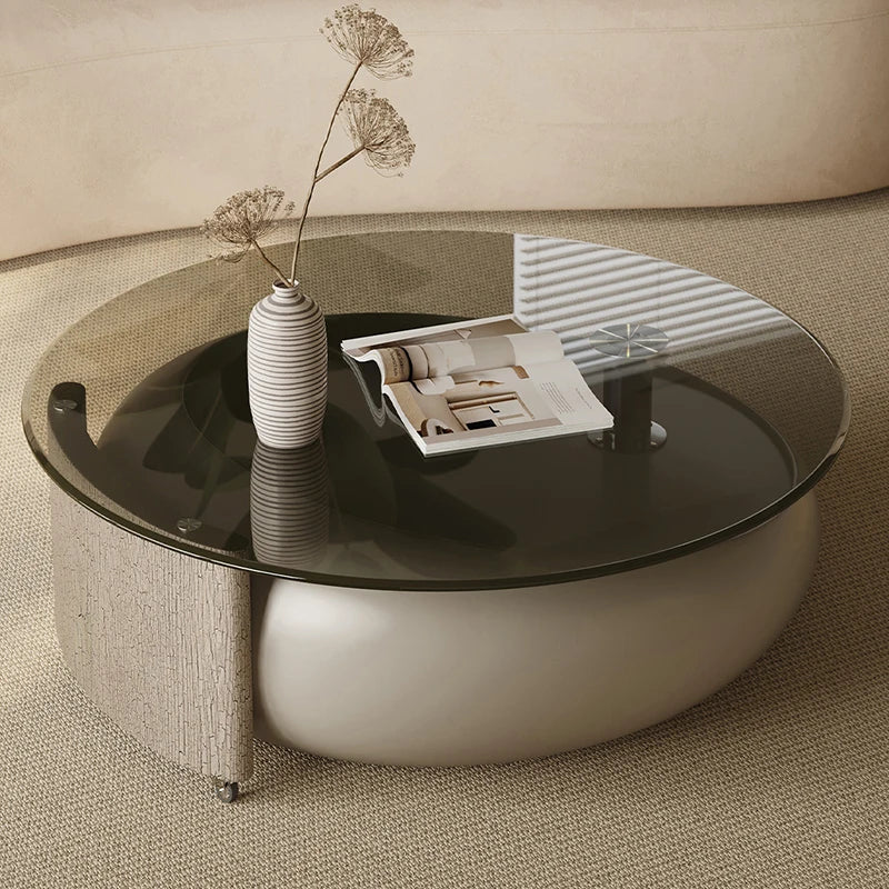 Low Simple Round Table Irregular Floor Nesting White Living Room Tables Base Rotate Modern Mesa Centro Salon Home Furniture