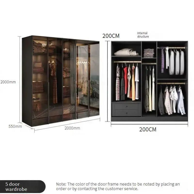 Collection Doors Wardrobes Luxury Household Inside Lights Black Night Sensor Light Novelty Vestidores Entrance Hall Furniture