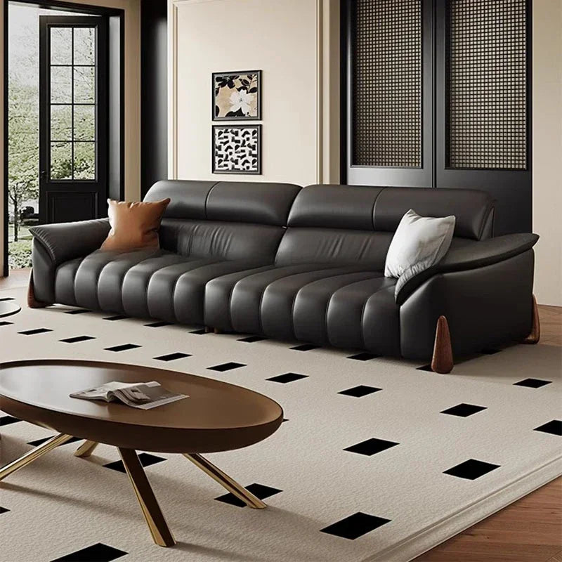 Design Living Room Sofas Ergonomic European Modern Lounge Leather Living Room Sofas Sectional Muebles Para El Hogar Furniture