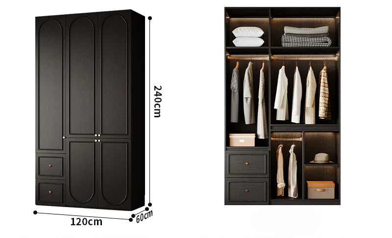 Bedroom Clothes Wardrobe Storage Cabinet Modern Minimalist Black Wardrobe Drawers Armadio Camera Da Letto Organizer Furniture