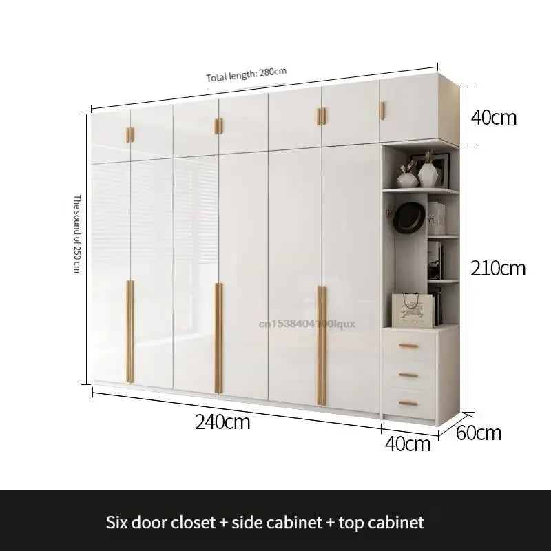 Modern Bedroom Wardrobe In White Cabinets Including Versatile Storage UV Board Nordic Furniture Combination Home Luxury Closet