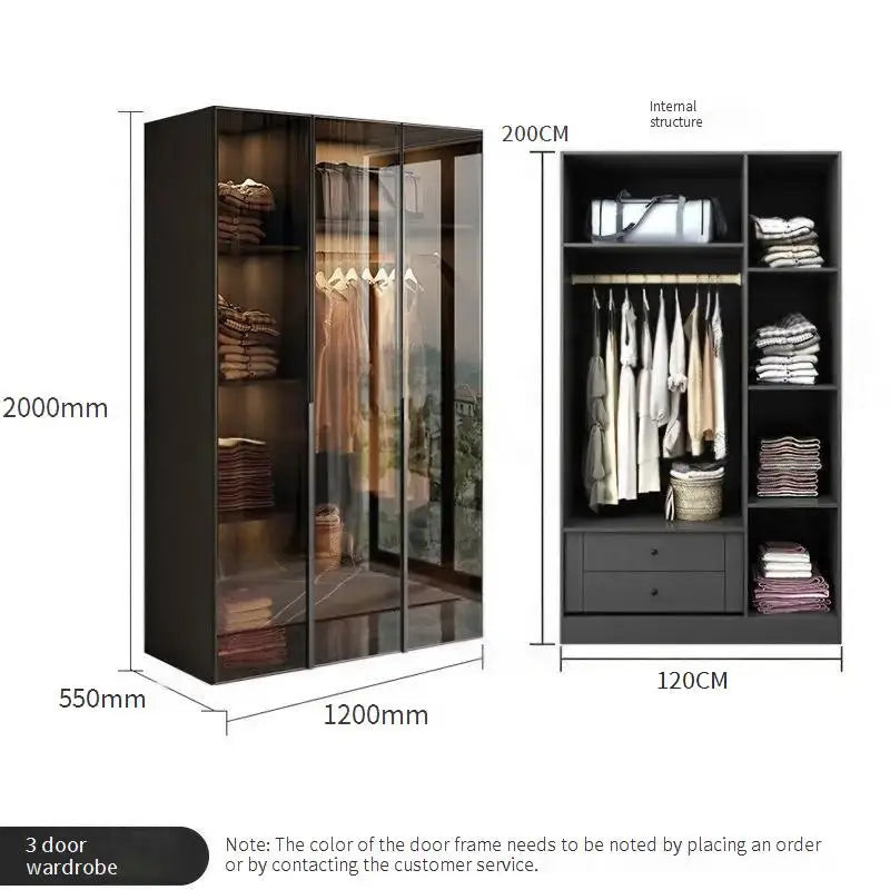 Collection Doors Wardrobes Luxury Household Inside Lights Black Night Sensor Light Novelty Vestidores Entrance Hall Furniture