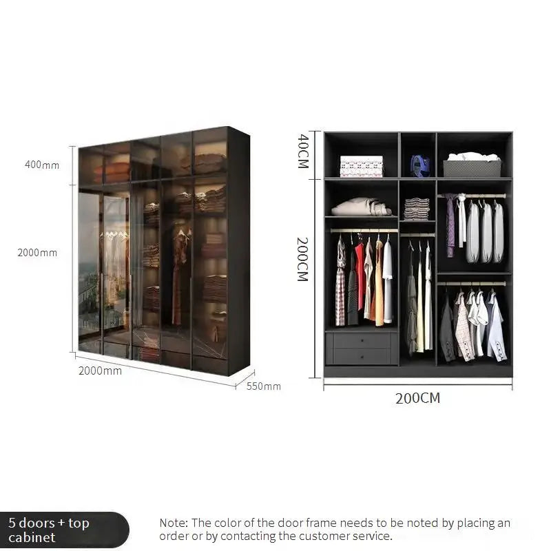 Collection Doors Wardrobes Luxury Household Inside Lights Black Night Sensor Light Novelty Vestidores Entrance Hall Furniture