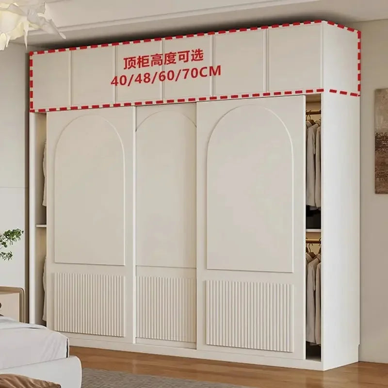 Luxury Orgnizer Freestanding Wardrobes Storage Closet Women  Essentials Sliding Door Cabinets Wardrobe Organizer White Furniture