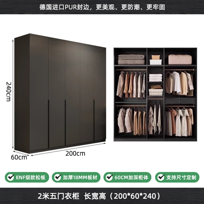 Modern Nordic Doors Storage Wardrobes Multilayer Support Room Wardrobes Open Open Shelf Closets Guarda Roupas Bedroom Furniture