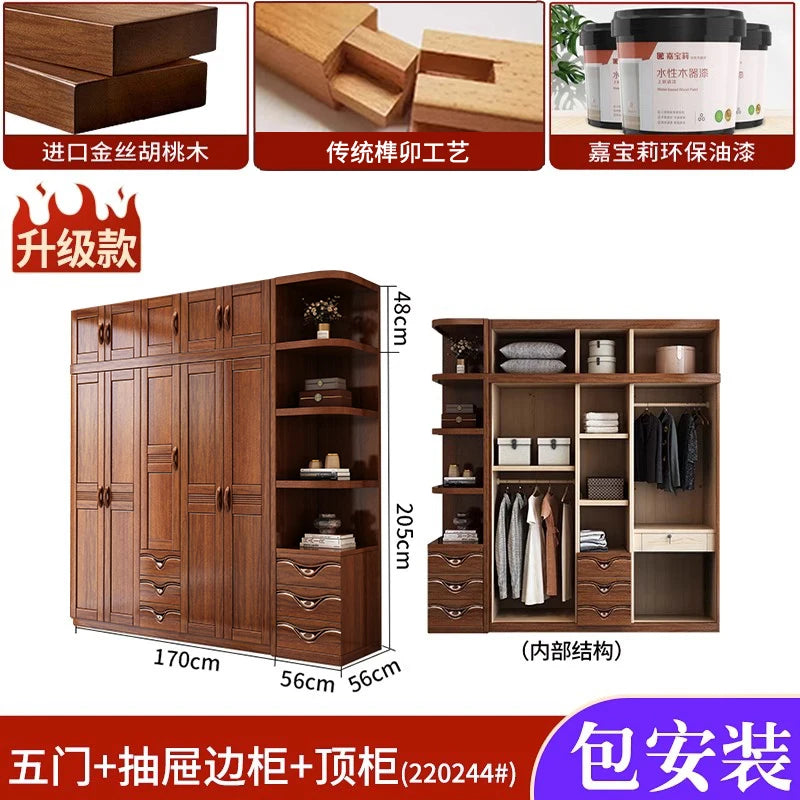 Wall Wood Bedroom Wardrobe Nordic Multilayer Open Closet Wardrobe Organizer Storage Armadio Camera Da Letto Furniture Home