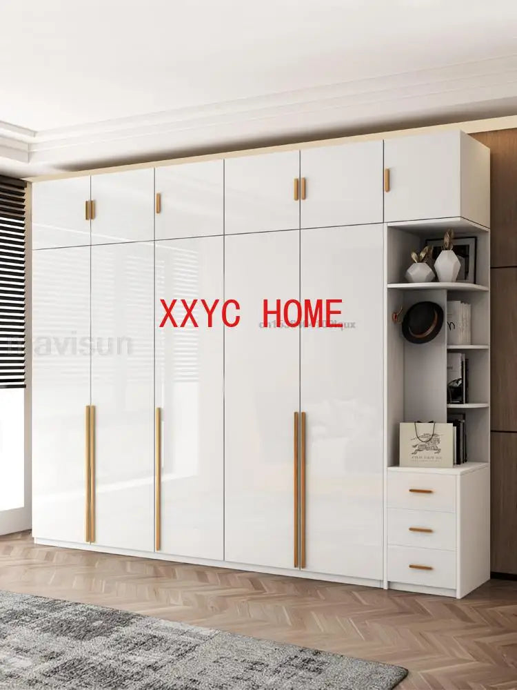 Modern Bedroom Wardrobe In White Cabinets Including Versatile Storage UV Board Nordic Furniture Combination Home Luxury Closet