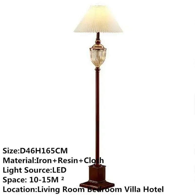 ELARA American Retro Floor Lamp European Luxurious Bedroom Living Room Beside The Sofa Villa Hotel Decorative Standing Light