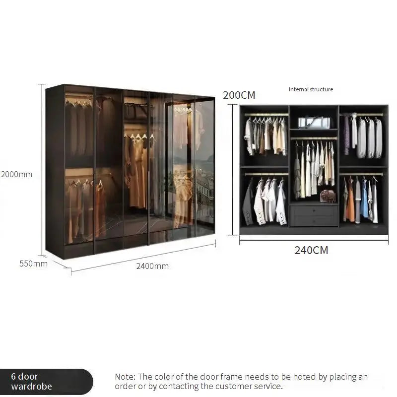 Collection Doors Wardrobes Luxury Household Inside Lights Black Night Sensor Light Novelty Vestidores Entrance Hall Furniture