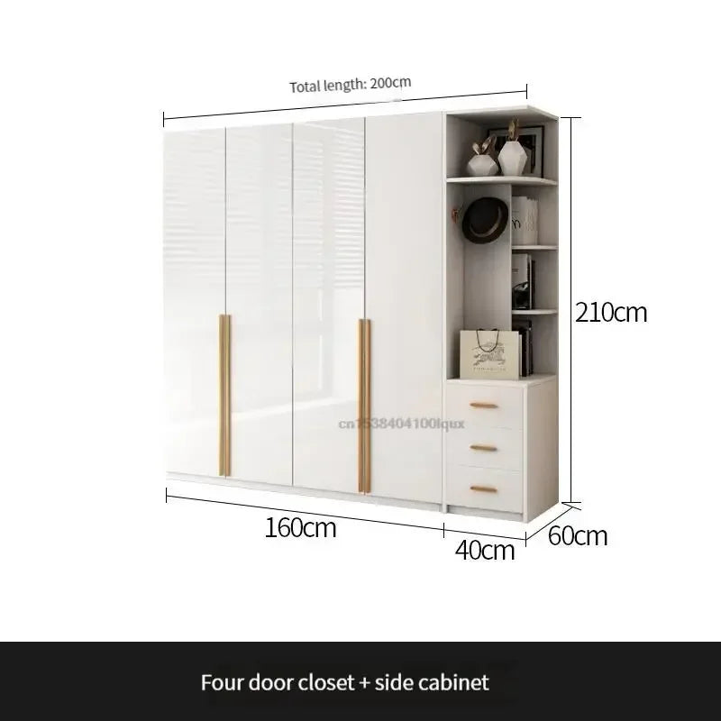 Modern Bedroom Wardrobe In White Cabinets Including Versatile Storage UV Board Nordic Furniture Combination Home Luxury Closet