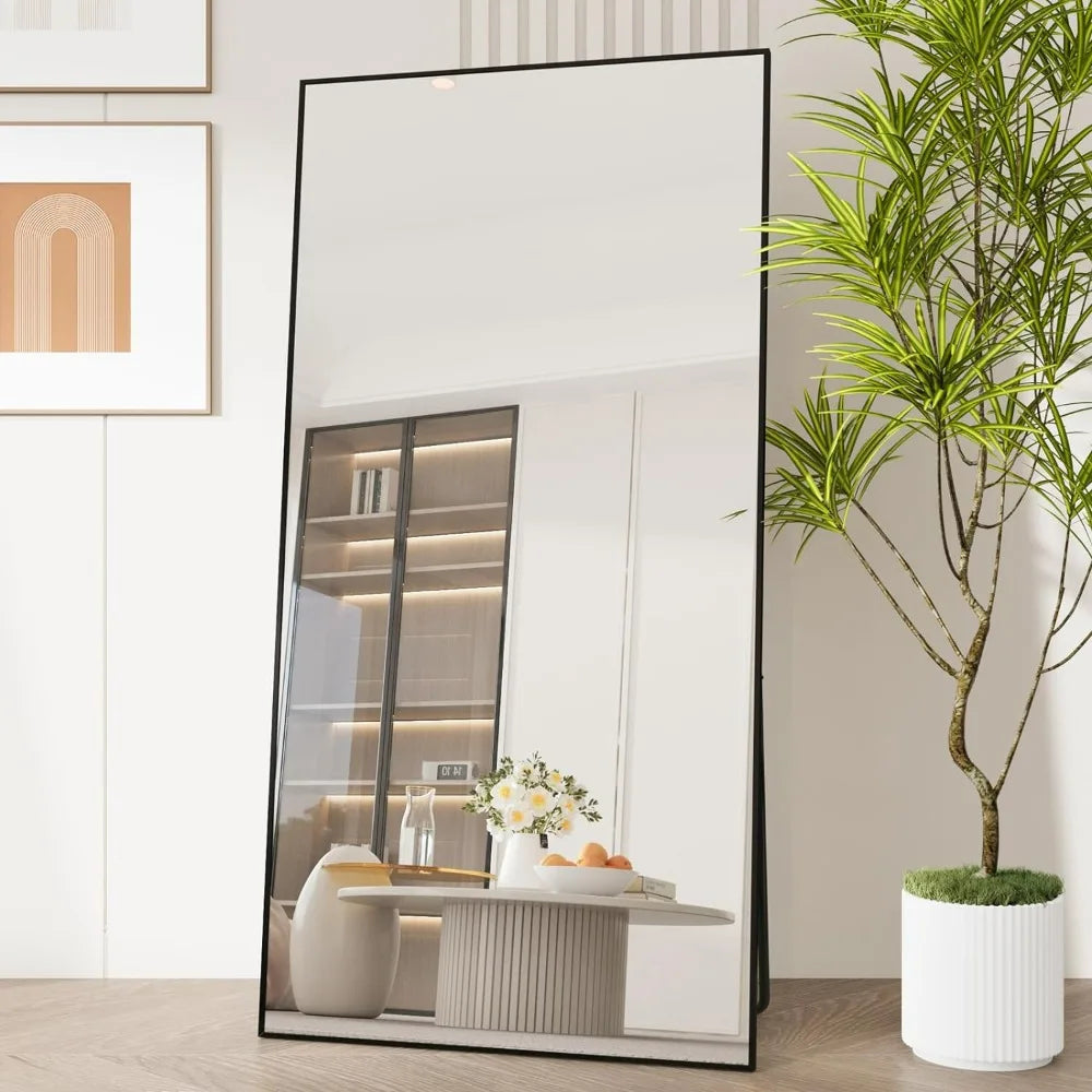 Full Length Mirror 71"x32", Standing Hanging Or Leaning Against Floor Tempered Mirrors, Wall-Mounted Full Body Dressing Mirrors