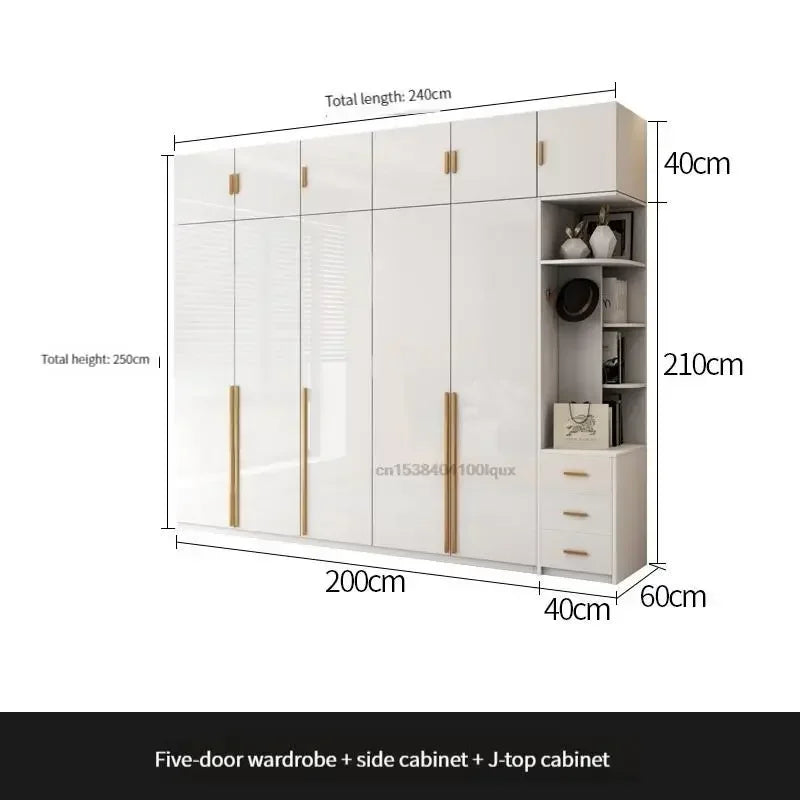 Modern Bedroom Wardrobe In White Cabinets Including Versatile Storage UV Board Nordic Furniture Combination Home Luxury Closet