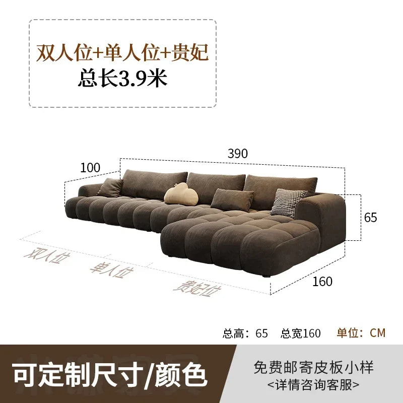 L Shape European Living Room Sofas Fabric Recliner Lazy Puffs Sofa Daybed Luxury Modern Wohnzimmersofas Bedroom Furniture