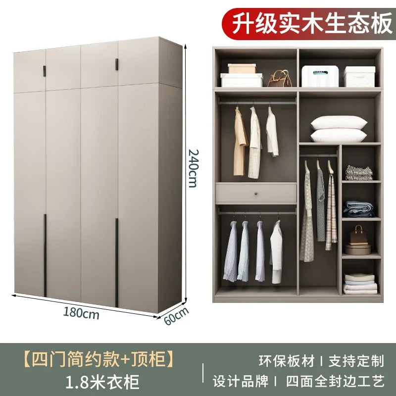 Women Glass Doors Wardrobes Large Luxury Transparent Clothes Storage Open Closet Bedroom Organizer Guarda Roupas Furniture