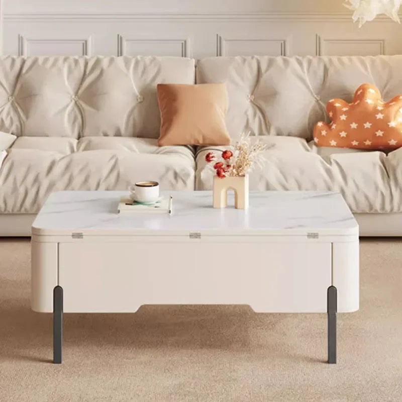 Living Room Bedroom Coffee Table Drawer Modern White Lateral Mobile Coffee Table Minimalist Apartamento Couchtisch Furniture