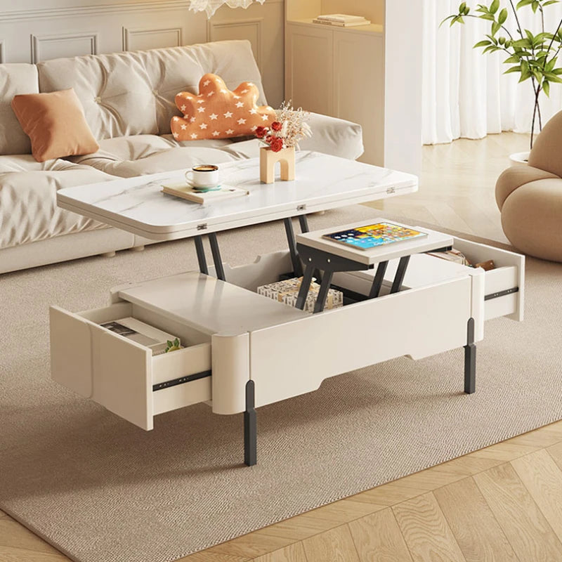 Living Room Bedroom Coffee Table Drawer Modern White Lateral Mobile Coffee Table Minimalist Apartamento Couchtisch Furniture