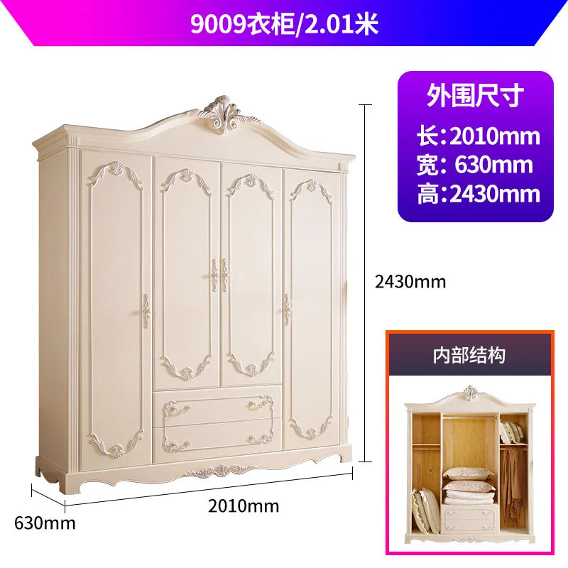 Girls Luxury Doors Wardrobes Handle Women Drawers White Teen Girl Wardrobes Organizer Clothes Guarda Roupas Furniture Home