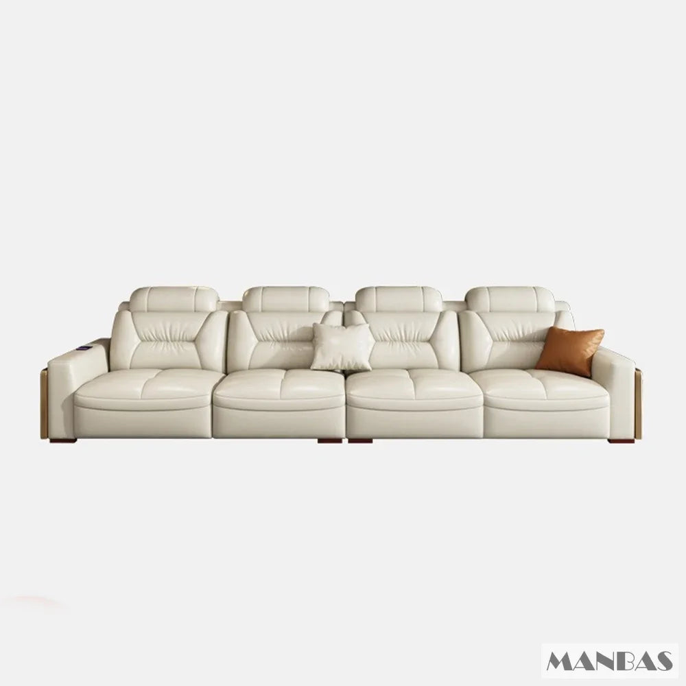 Premium Italian Genuine Leather Sectional Sofa Sets Couch Sofas with USB and Bluetooth Speaker - Linlamlim Living Room Furniture