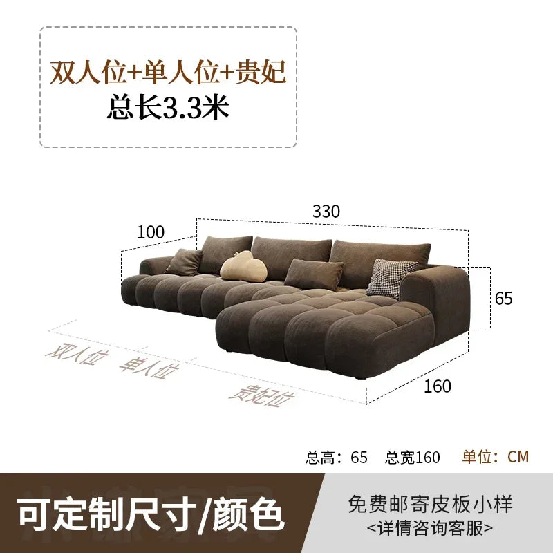 L Shape European Living Room Sofas Fabric Recliner Lazy Puffs Sofa Daybed Luxury Modern Wohnzimmersofas Bedroom Furniture