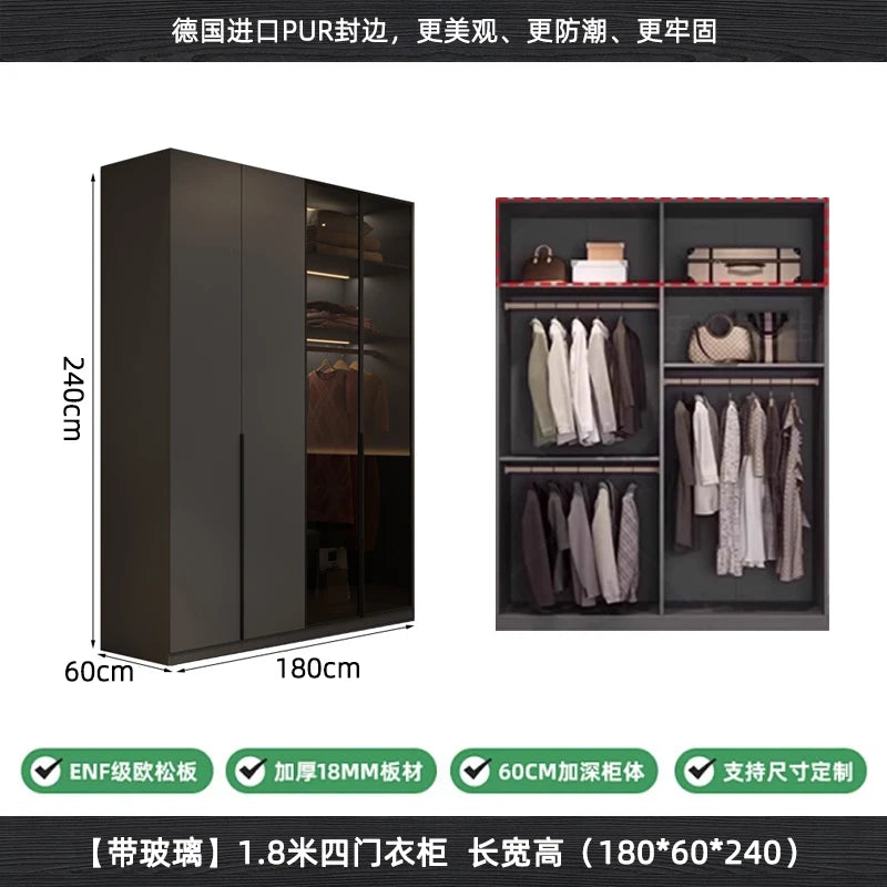 Modern Nordic Doors Storage Wardrobes Multilayer Support Room Wardrobes Open Open Shelf Closets Guarda Roupas Bedroom Furniture