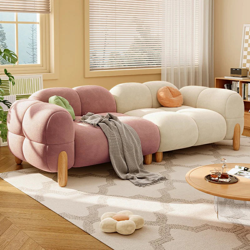 Light Luxury Vintage Living Room Sofa Bed Christmas Pink European Unusual Couch Reading Straight Canape Salon Bedroom Furniture