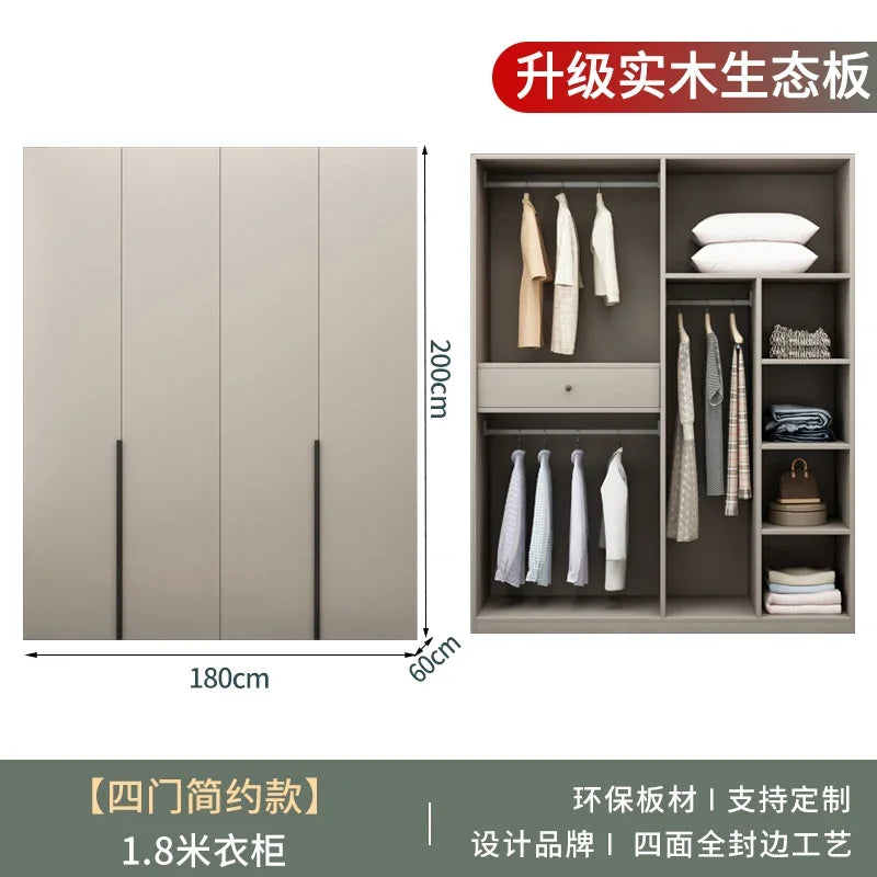 Women Glass Doors Wardrobes Large Luxury Transparent Clothes Storage Open Closet Bedroom Organizer Guarda Roupas Furniture