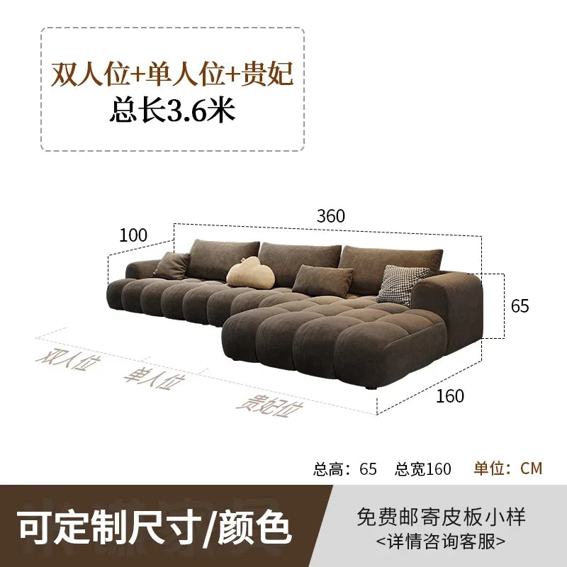 L Shape European Living Room Sofas Fabric Recliner Lazy Puffs Sofa Daybed Luxury Modern Wohnzimmersofas Bedroom Furniture