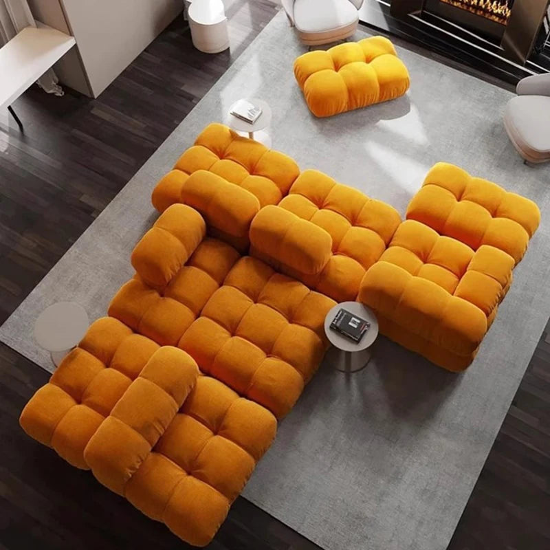 Nordic Sectional 3 Seater Sofa Puffs Living Room Lounge Modular Sofa Design European Small Muebles Para Salas Modernos Furniture