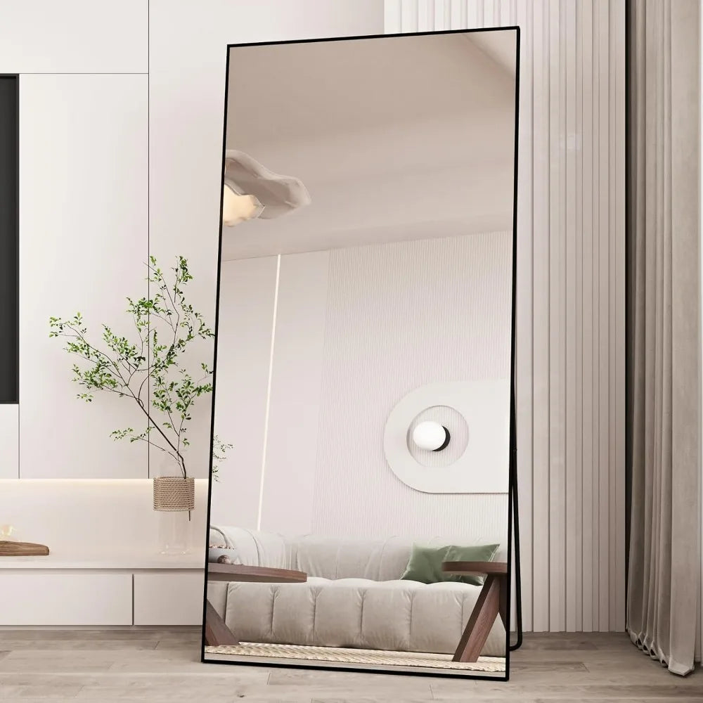 Full Length Mirror 71"x32", Standing Hanging Or Leaning Against Floor Tempered Mirrors, Wall-Mounted Full Body Dressing Mirrors