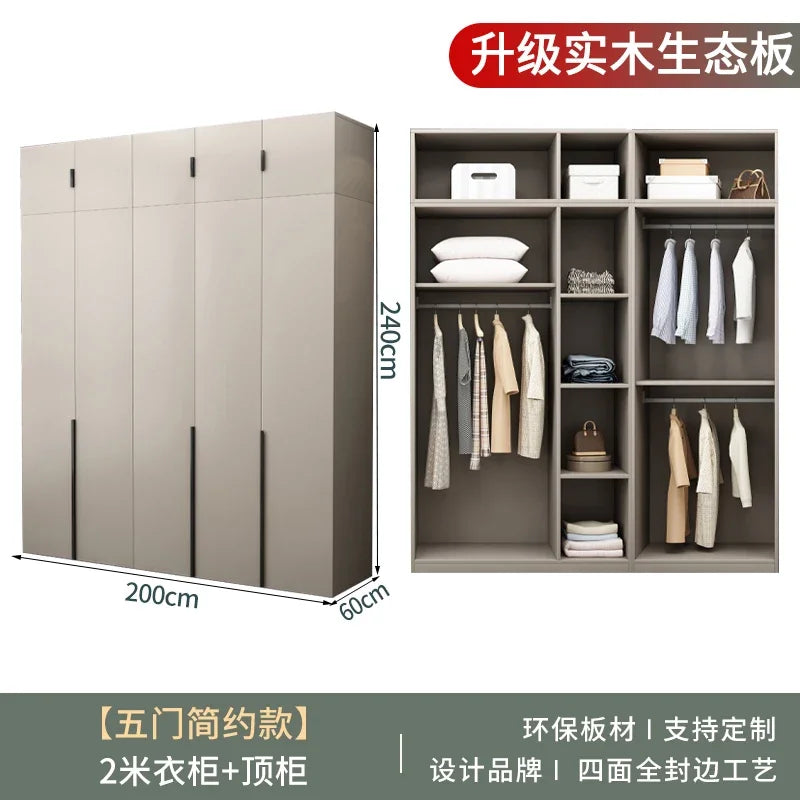 Women Glass Doors Wardrobes Large Luxury Transparent Clothes Storage Open Closet Bedroom Organizer Guarda Roupas Furniture