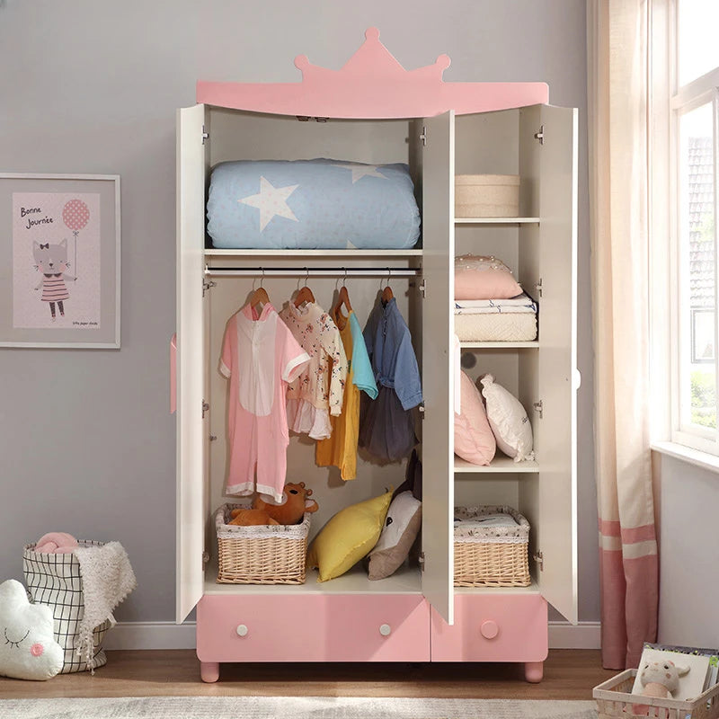 Girls Children Wardrobe Modern Hanging Aesthetic Room Wooden Hotel Closet Armable Organizer Clothes Quarda Roupas Home Furniture