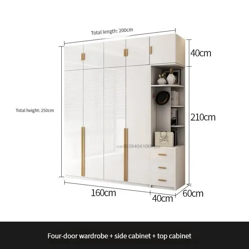 Modern Bedroom Wardrobe In White Cabinets Including Versatile Storage UV Board Nordic Furniture Combination Home Luxury Closet