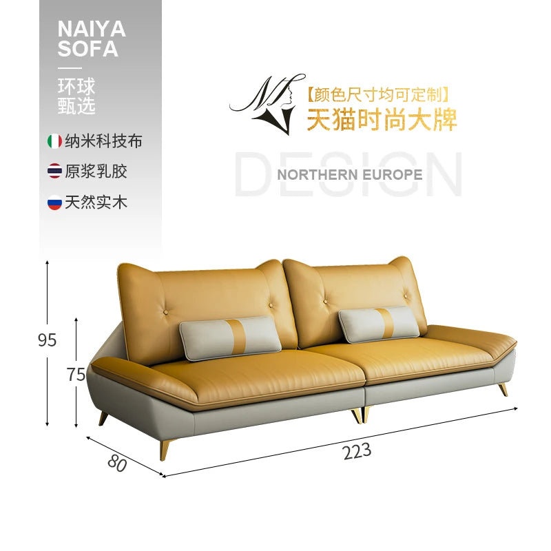 Waterproof Family Living Room Sofas Couch Lounge Comfortable Modern Sofa Elegant Corner Canape Salon De Luxe Home Decoration