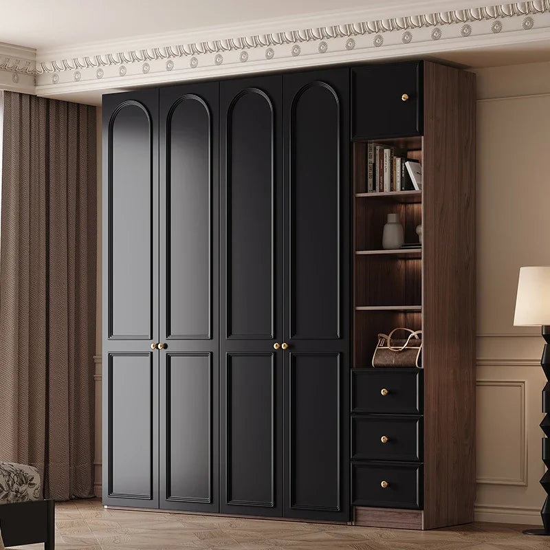 Drawers Locker Wardrobe Tall Luxury Handle Black Clothes Organizer Bedroom Closet Open Storage Cabinets Guarda Roupas Furniture