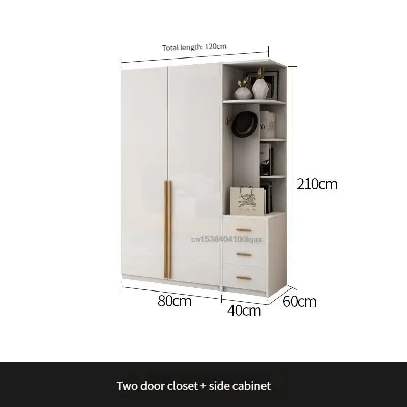 Modern Bedroom Wardrobe In White Cabinets Including Versatile Storage UV Board Nordic Furniture Combination Home Luxury Closet