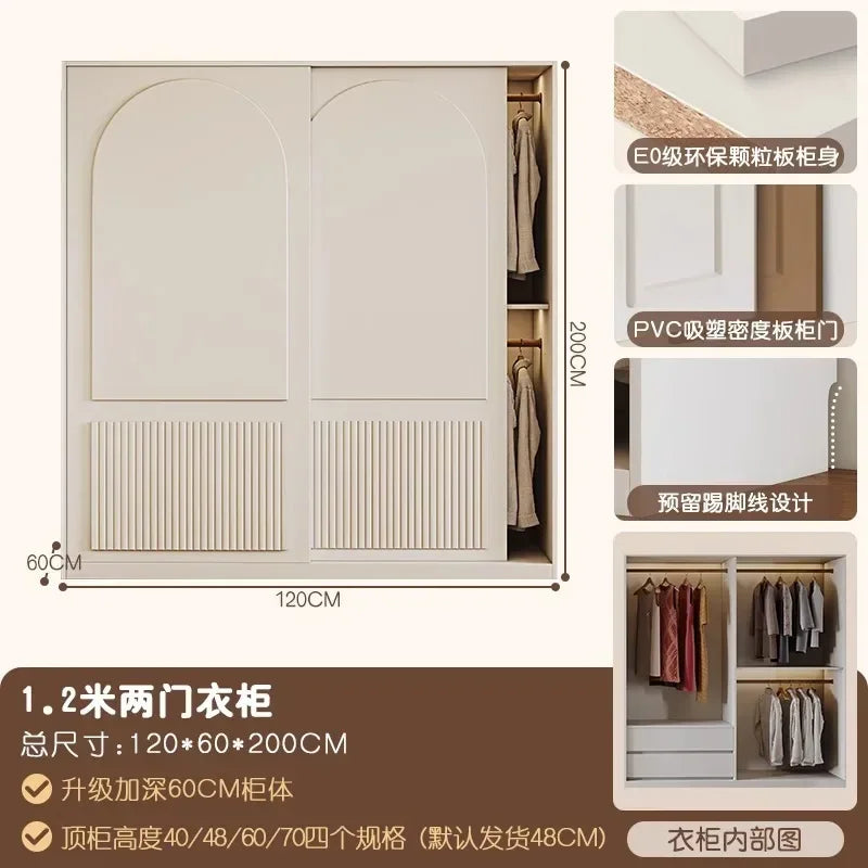 Luxury Orgnizer Freestanding Wardrobes Storage Closet Women  Essentials Sliding Door Cabinets Wardrobe Organizer White Furniture