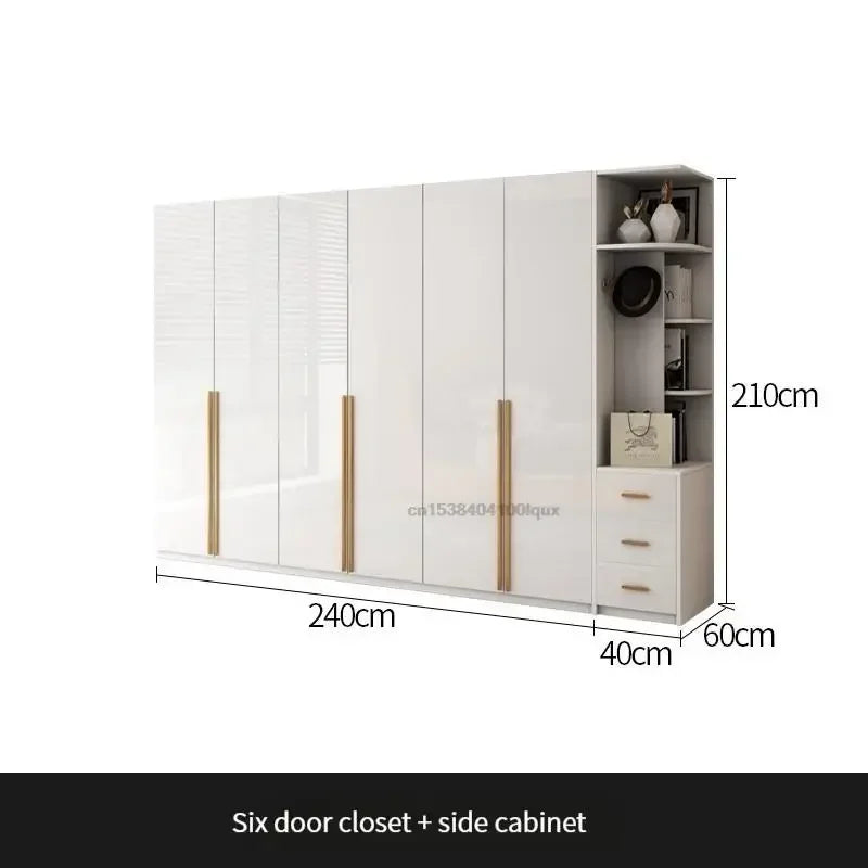 Modern Bedroom Wardrobe In White Cabinets Including Versatile Storage UV Board Nordic Furniture Combination Home Luxury Closet