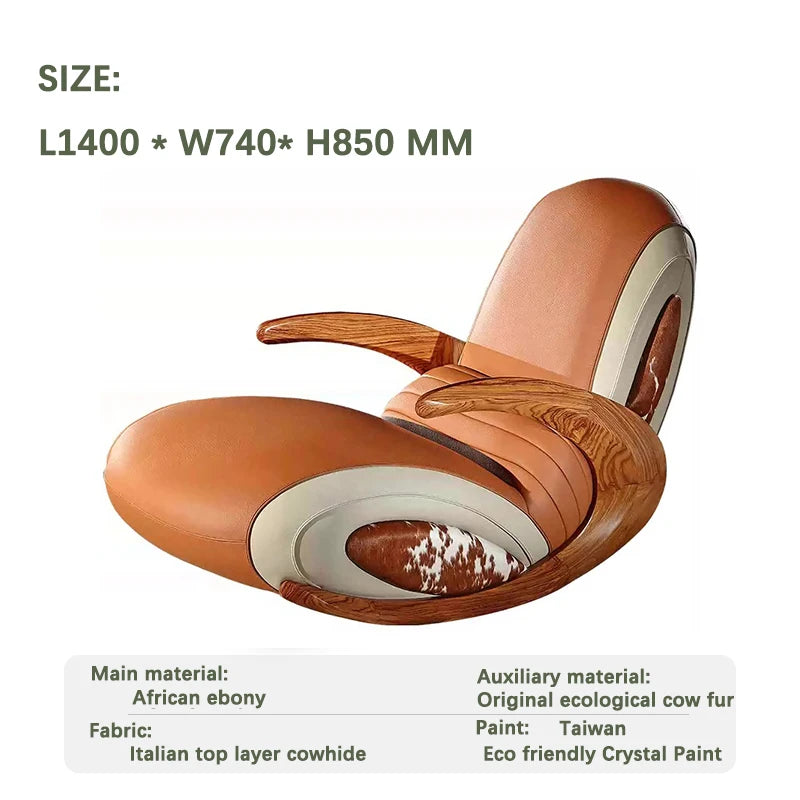 Lounge Chair SOFA Bee-Shaped Rocking chair High-end luxury leather material Original design Leisure Art Sofa Home furnishin